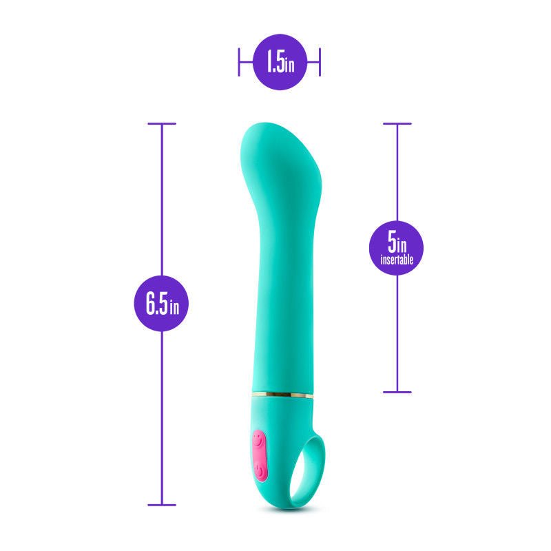 Aria flirty af - g-spot vibrator - Product front view, with sizes  | Flirtybay.com.au