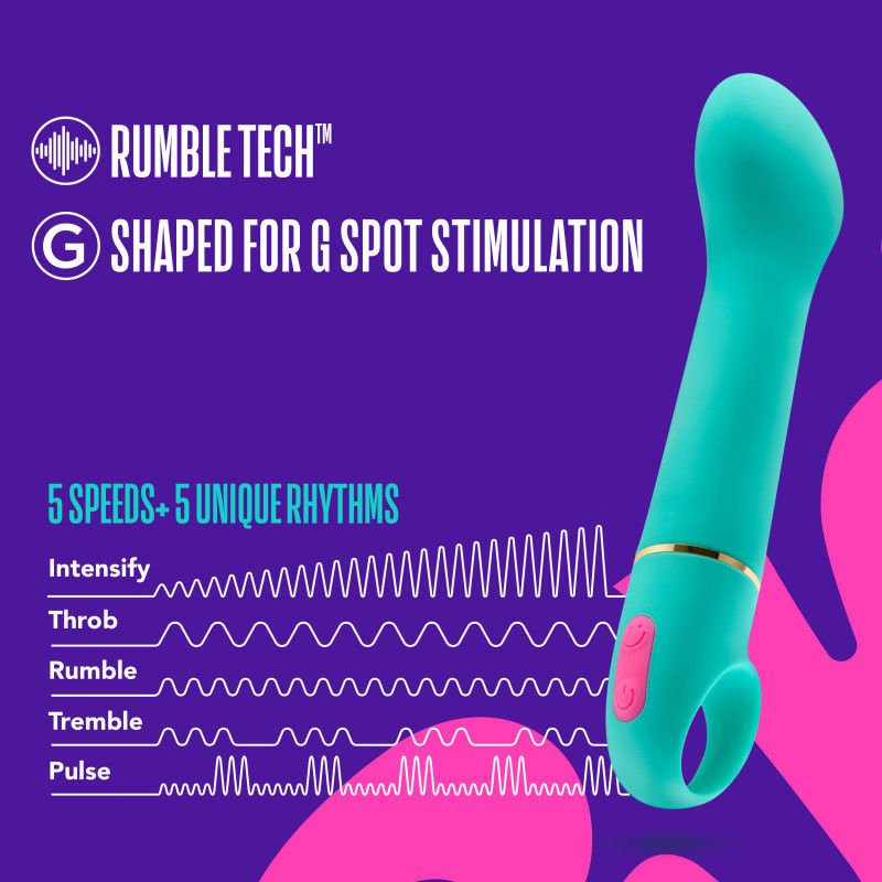 Aria flirty af - g-spot vibrator - Product front view, with specifications  | Flirtybay.com.au