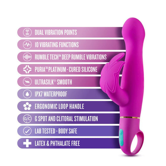 Aria naughty af - g-spot vibrator - Product front view, with specifications  | Flirtybay.com.au