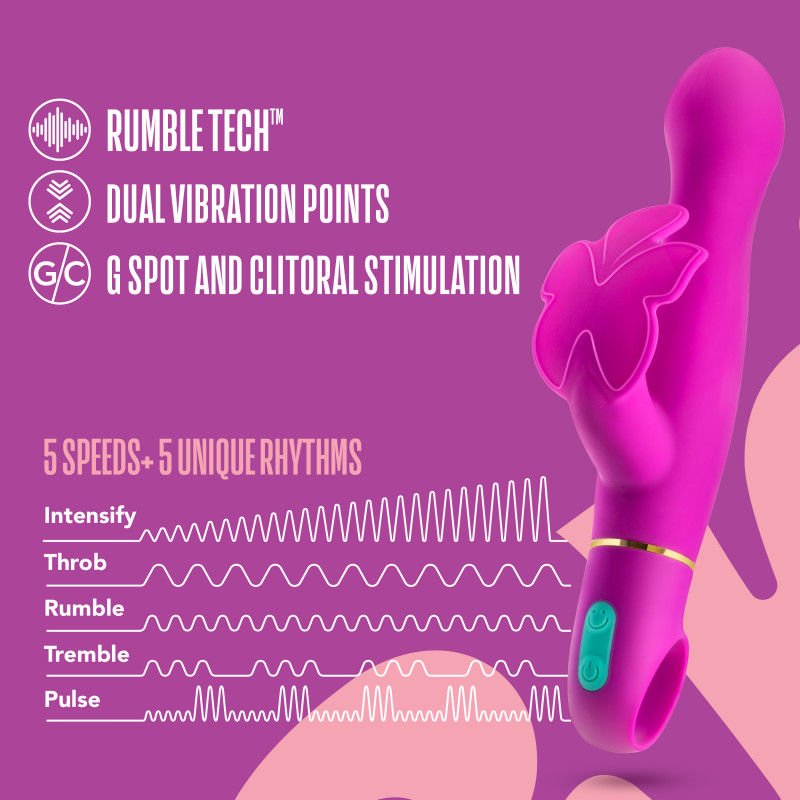 Aria naughty af - g-spot vibrator - Product front view, with speeds and vibrations  | Flirtybay.com.au