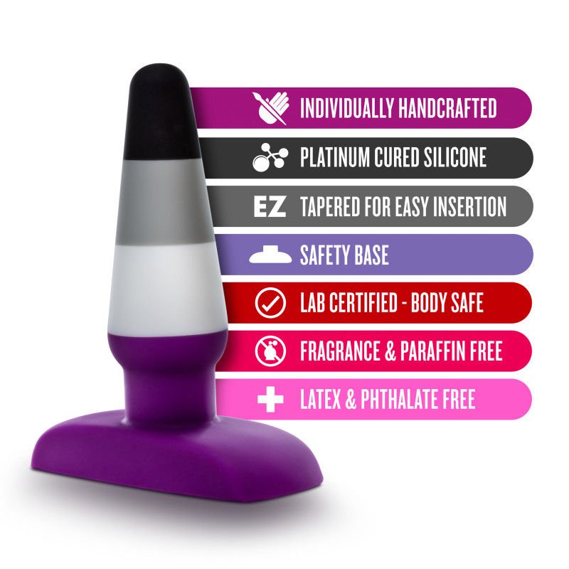 Avant pride p7 - ace butt plug - Product side view, with specifications  | Flirtybay.com.au