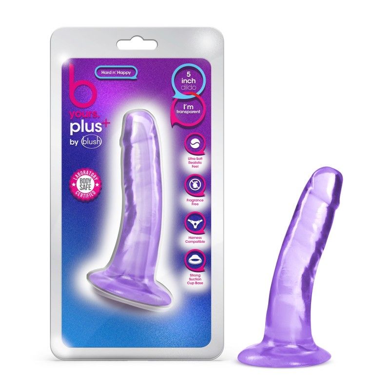 B-yours plus hard n happy dildo purple,front with box | Flirtybay.com.au