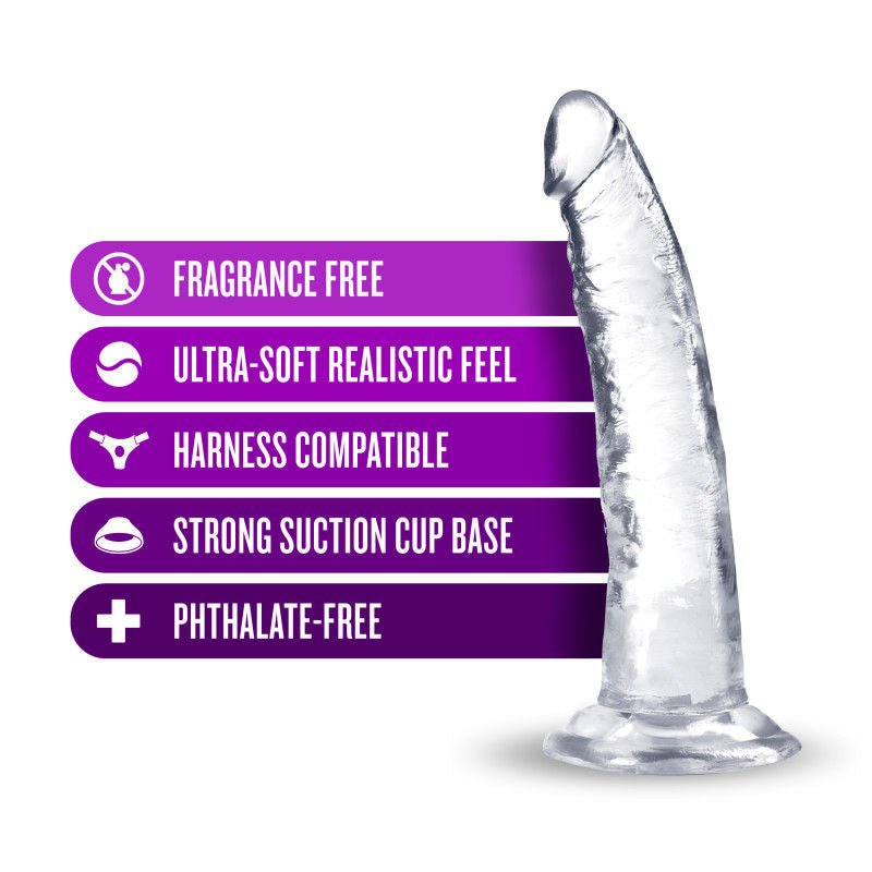 B yours - plus lust n thrust - Clear - Product front view, with specifications  | Flirtybay.com.au
