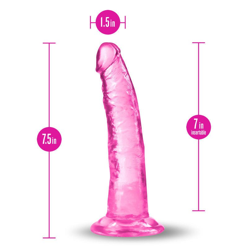 B yours - plus lust n thrust - Pink - Product front view, with sizes  | Flirtybay.com.au
