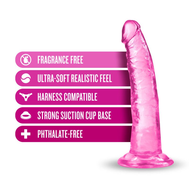 B yours - plus lust n thrust - Pink - Product front view, with specifications  | Flirtybay.com.au