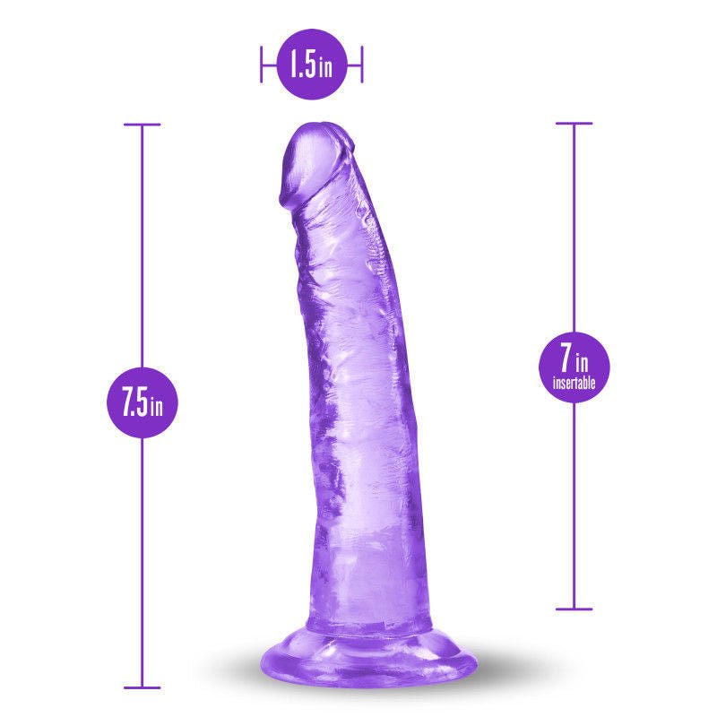 B yours - plus lust n thrust - Purple - Product front view, with sizes  | Flirtybay.com.au