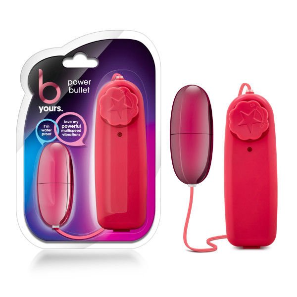 B yours - power bullet - Pink - Product front view and box front view | Flirtybay.com.au