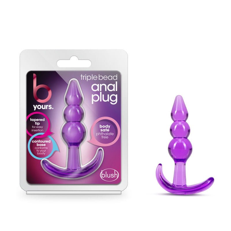 B yours triple bead - butt plug - Product front view and box front view | Flirtybay.com.au