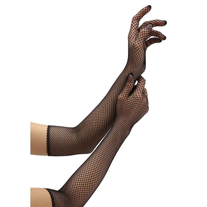 Baci white label - fishnet opera glove - Product side view  | Flirtybay.com.au