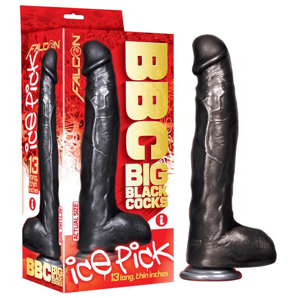 Bbc (big  cocks) - ice pick 13 dildo - Product front view and box front view | Flirtybay.com.au