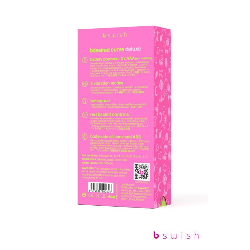 Bdesired deluxe - curve g-spot vibrator - Product back view  | Flirtybay.com.au