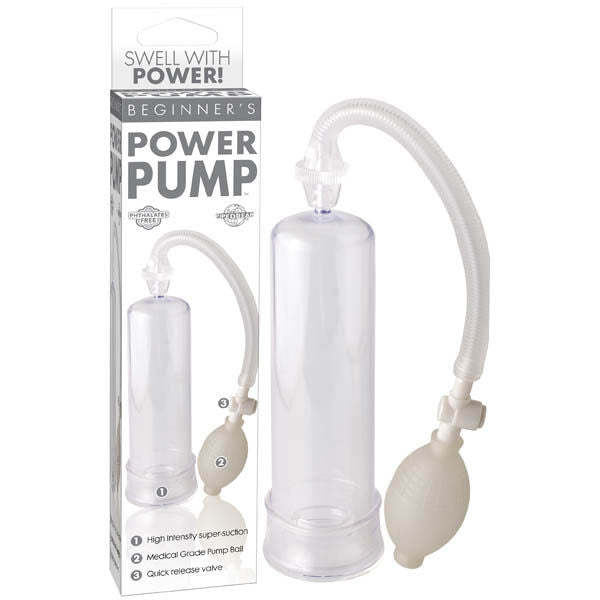 Beginner's power penis pump - Clear - Product front view  | Flirtybay.com.au