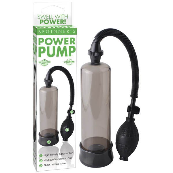 Beginner's power penis pump - Black - Product front view  | Flirtybay.com.au
