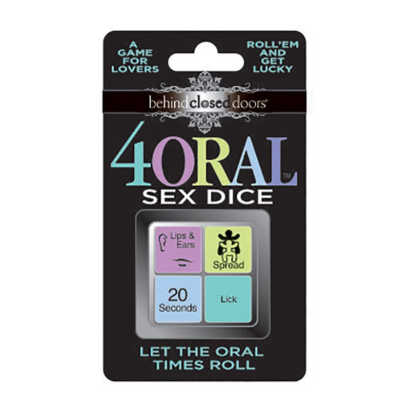 Behind closed doors - 4 oral sex dice - Product front view  | Flirtybay.com.au