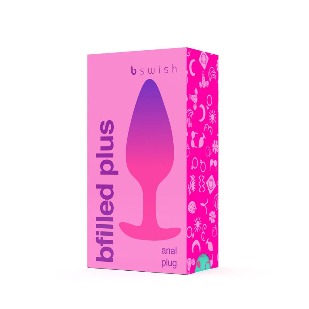 Bfilled -  basic plus - magenta butt plug -  box side view | Flirtybay