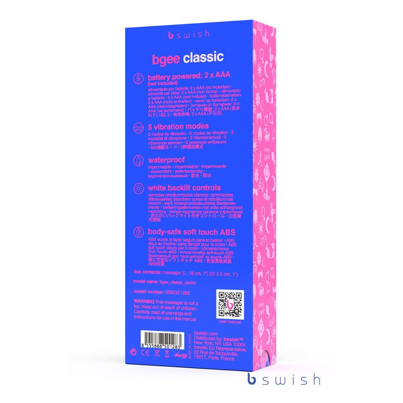 Bgee classic - g-spot vibrator -  box back view | Flirtybay.com.au