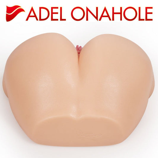 Top view of the Kokos Big Hip Adel 002 - Male Masturbator, focusing on the sculpted buttocks and curvy silhouette, presented in a natural flesh tone on a clean white background | Flirty Bay adult store Perth