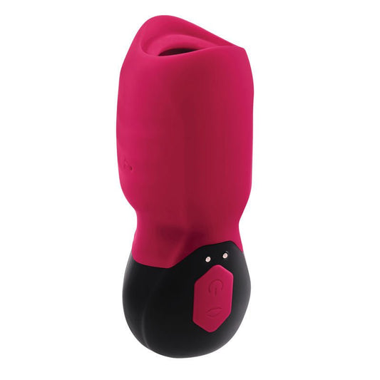 Side view of the Gender X Body Kisses Stroker Male Masturbator shown on a clean white background, highlighting the ergonomic shape and smooth finish. | Flirty Bay adult store Perth