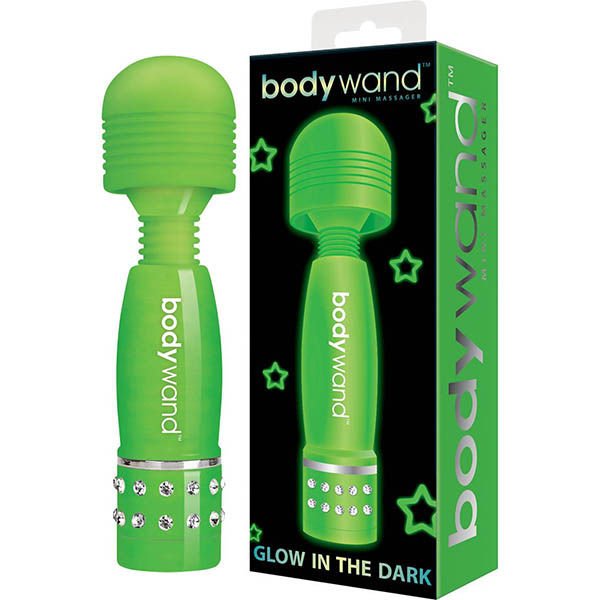 Bodywand Mini Vibrating Wand green front, with the box | Flirtybay.com.au
