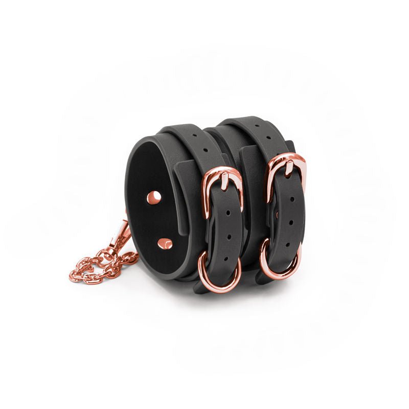 Bondage couture ankle cuffs black front product | Flirtybay.com.au