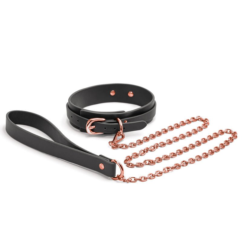 Bondage couture collar & leash black front | Flirtybay.com.au