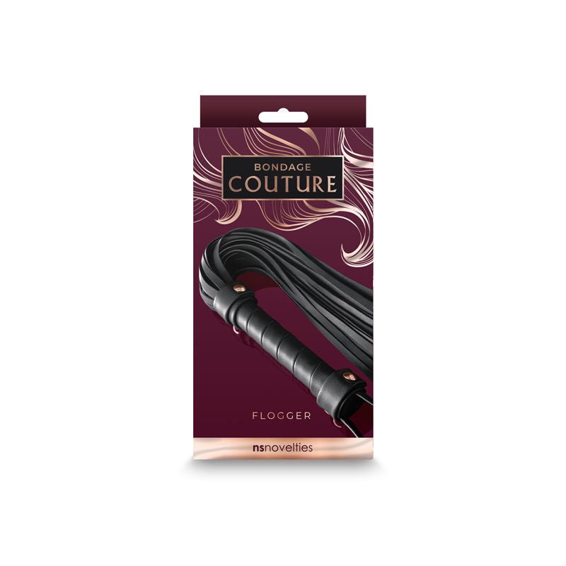 Bondage couture flogger black in box | Flirtybay.com.au