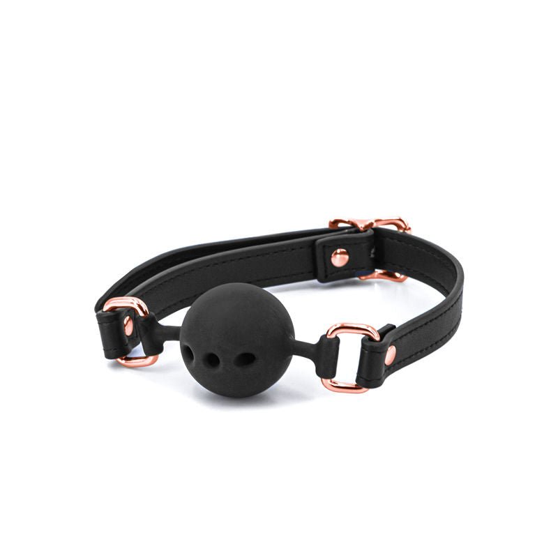 Bondage couture black ball gag front | Flirtybay.com.au