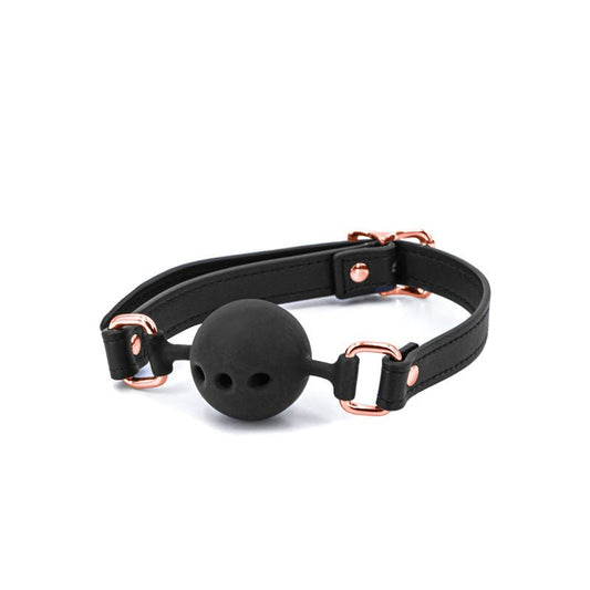 Bondage couture black ball gag front | Flirtybay.com.au