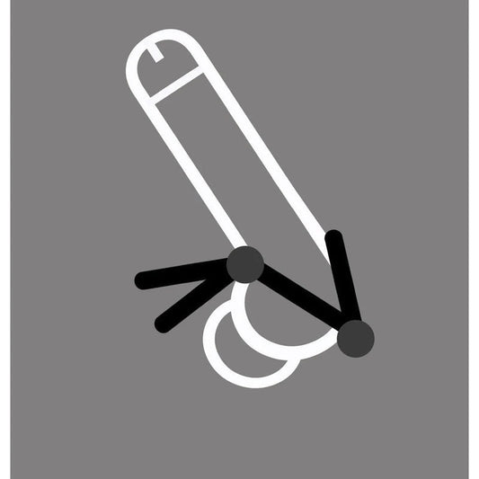 Boneyard cock leash double - cock ring - Product side view, on penis  | Flirtybay.com.au