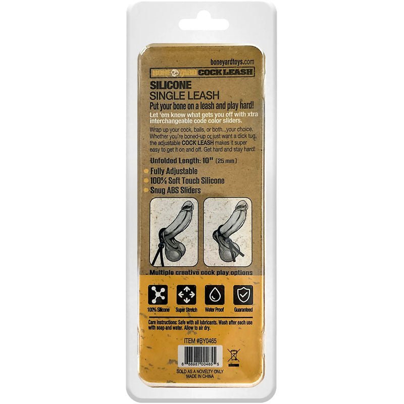 Boneyard cock leash single - cock ring -  box back view | Flirtybay.com.au