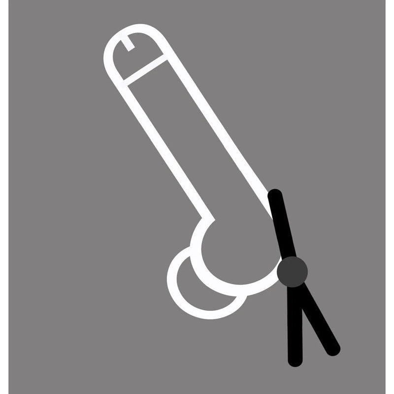 Boneyard cock leash single - cock ring - Product front view, on a penis  | Flirtybay.com.au