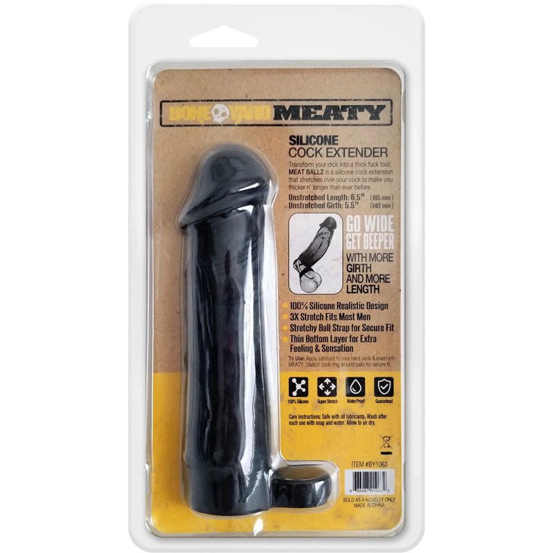 Boneyard - meaty penis extender -  box back view | Flirtybay.com.au