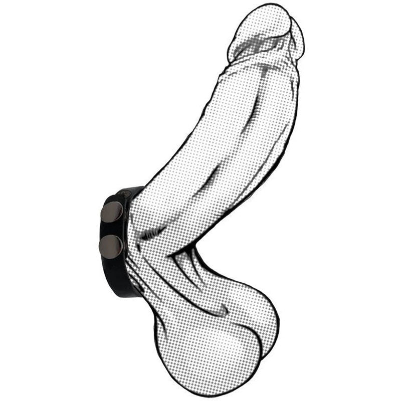 Boneyard - silicone cock strap - black, Product side view, on a penis  | Flirtybay.com.au