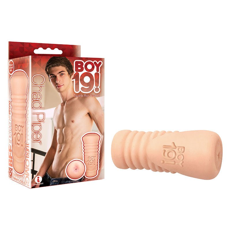 Boy 19! chad piper - realistic butt - male masturbator - Product side view and box front view | Flirtybay.com.au