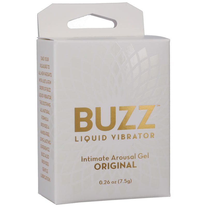 Buzz - liquid vibrator - arousal gel -  box front view | Flirtybay.com.au
