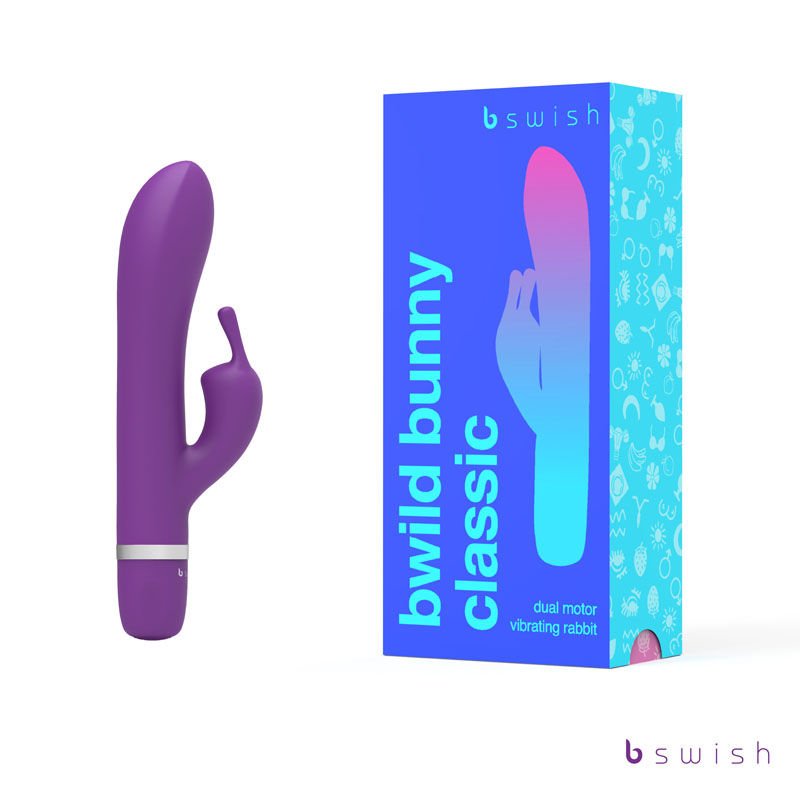 Bwild classic bunny - rabbit vibrator - Product front view and box front view | Flirtybay.com.au