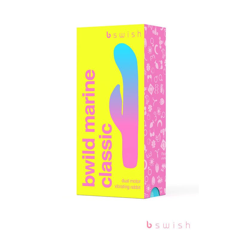 Bwild classic marine - rabbit vibrator -  Pink - box front view | Flirtybay.com.au