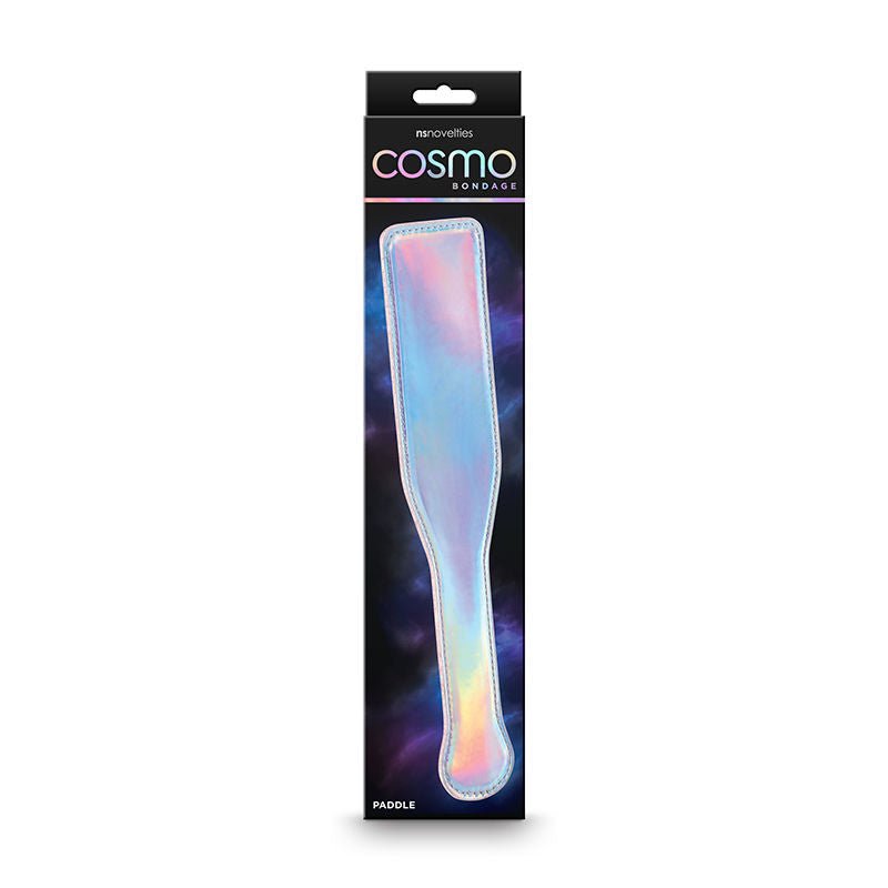 Cosmo bondage paddle - rainbow -  box front view | Flirtybay.com.au