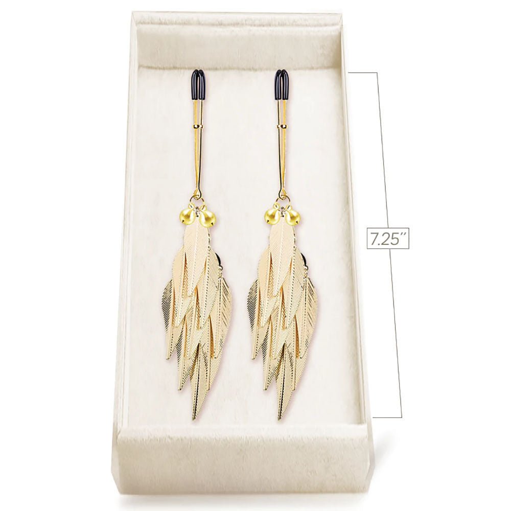 Couture clip - golden harvest - nipple clamps - Product side view  | Flirtybay.com.au