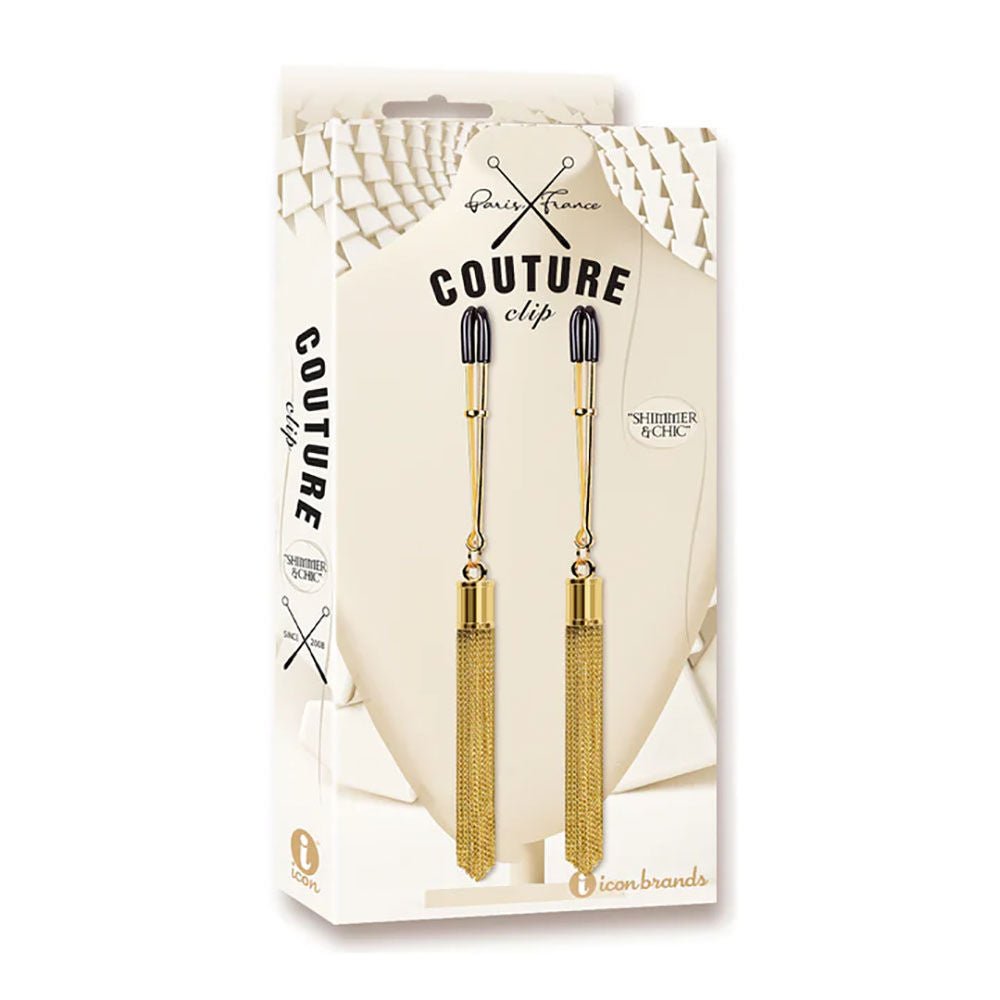 Couture clip - shimmer & chic - nipple clamps -  box side view | Flirtybay.com.au