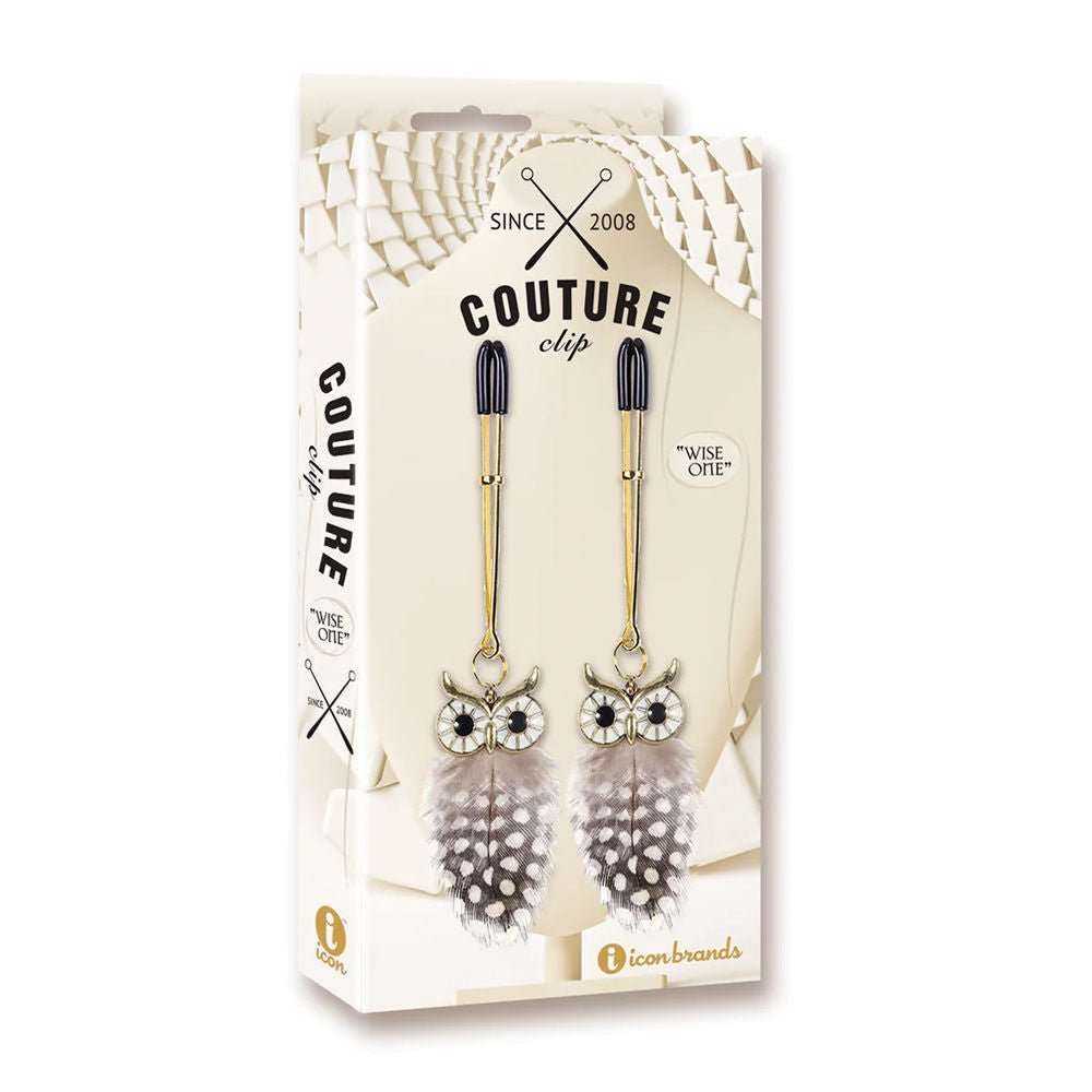 Couture clip - wise one - nipple clamps -  box side view | Flirtybay.com.au