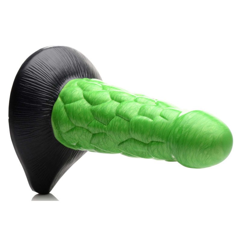 Creature cocks - radioactive reptile thick scaly silicone dildo - Product top view  | Flirtybay.com.au