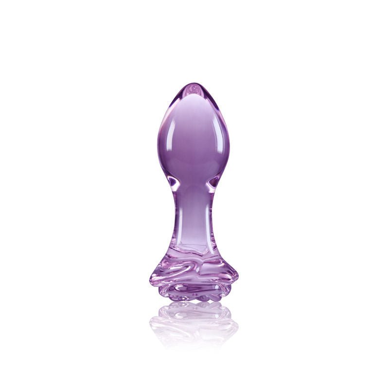 Crystal rose - glass butt plug - Product front view  | Flirtybay.com.au