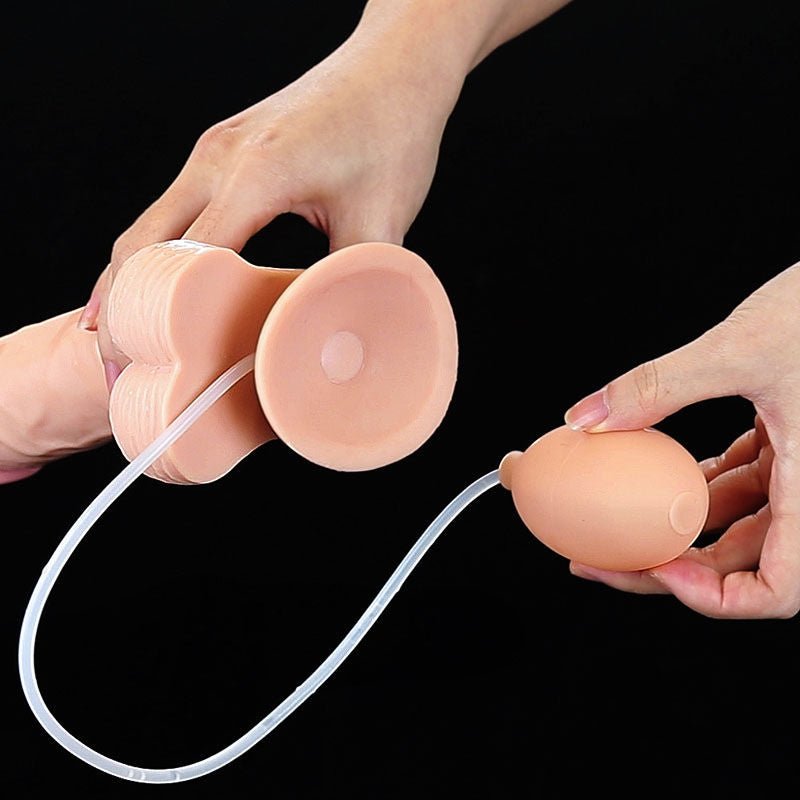 Cumming softee - soft ejaculation dildo 9'' with balls - Product bottom view  | Flirtybay.com.au