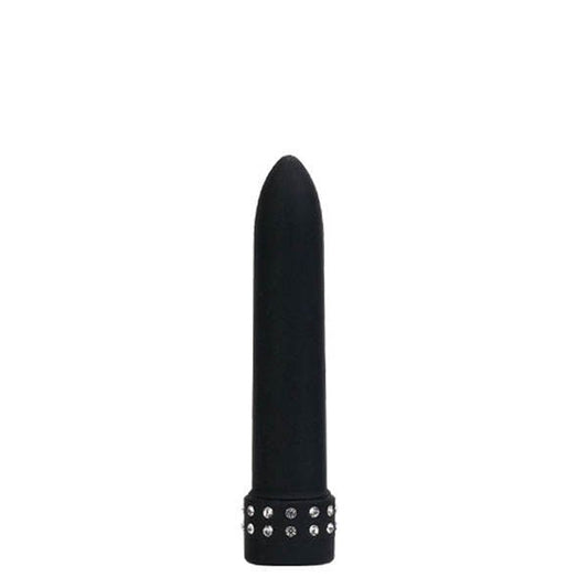 Diamond Silk Bullet Vibrator Black front product view | Flirtybay.com.au