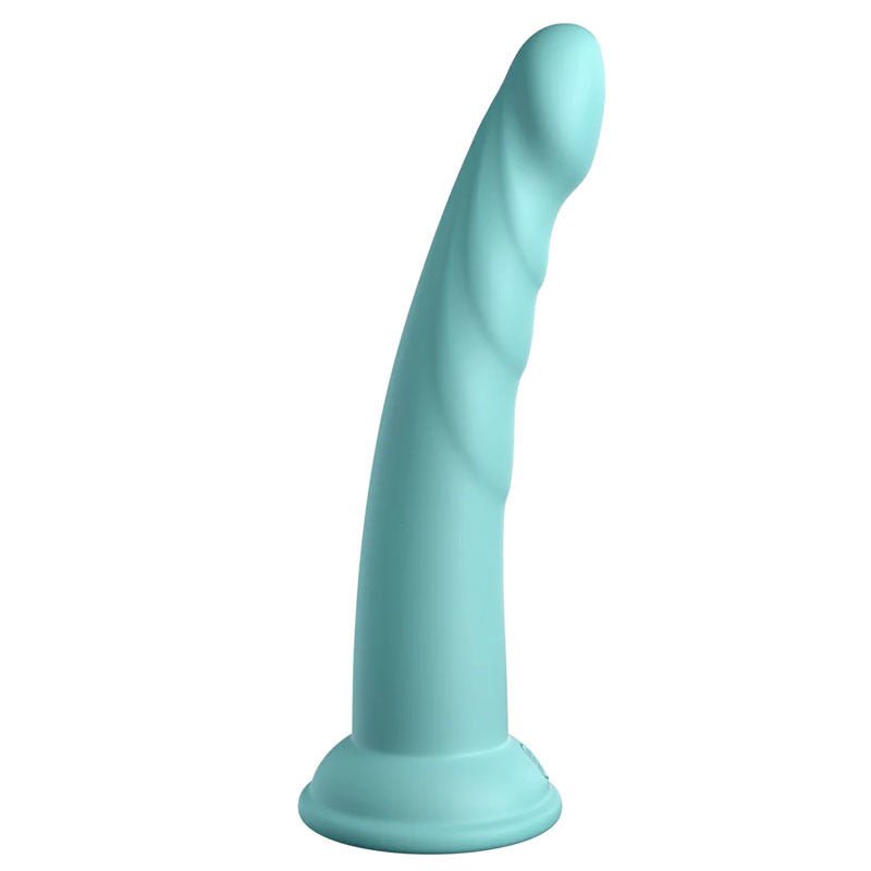 Dillio - platinum slim seven 7 dildo - Teal - Product side view  | Flirtybay.com.au