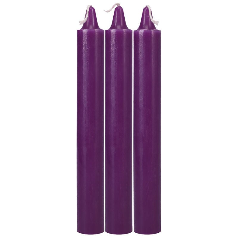 Doc Johnson japanese drip candles, purple, front view | Flirtybay.com.au