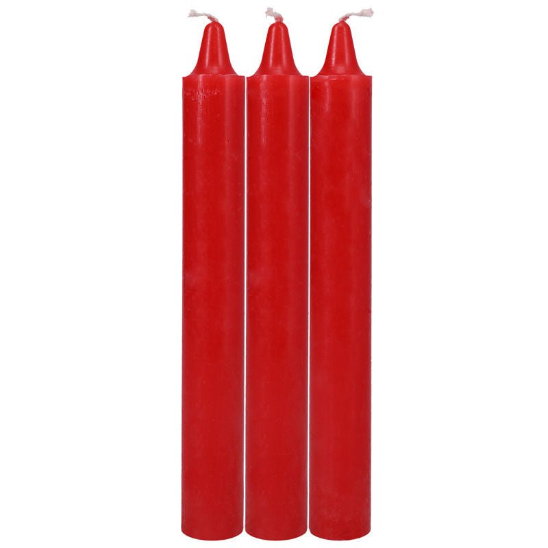 Doc Johnson japanese drip candles, red, front view | Flirtybay.com.au