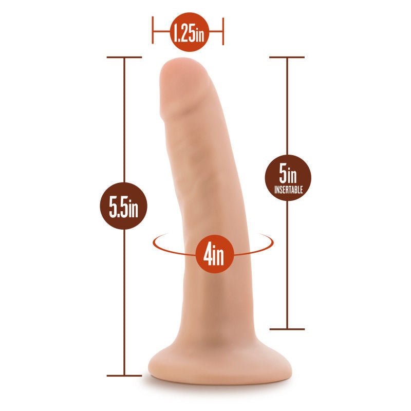 Dr. skin - dr. lucas - 5 silicone dildo - Product front view, with sizes  | Flirtybay.com.au