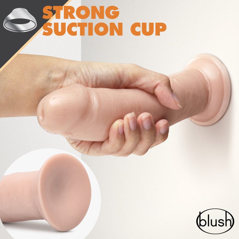 Dr. skin - glide 8 self lubricating dildo - Product front view, strong suction cup  | Flirtybay.com.au